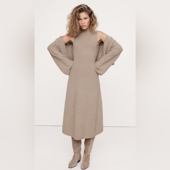 Banana Republic Dresses & Skirts - BANANA REPUBLIC MERINO-BLEND MOCK-NECK MIDI SWEATER DRESS
